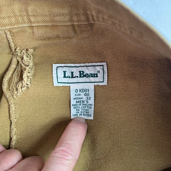 Vintage L.L. Bean Men's Canvas Work Pants Size 40x32 Durable Relaxed Fit ***READ - Picture 4 of 11